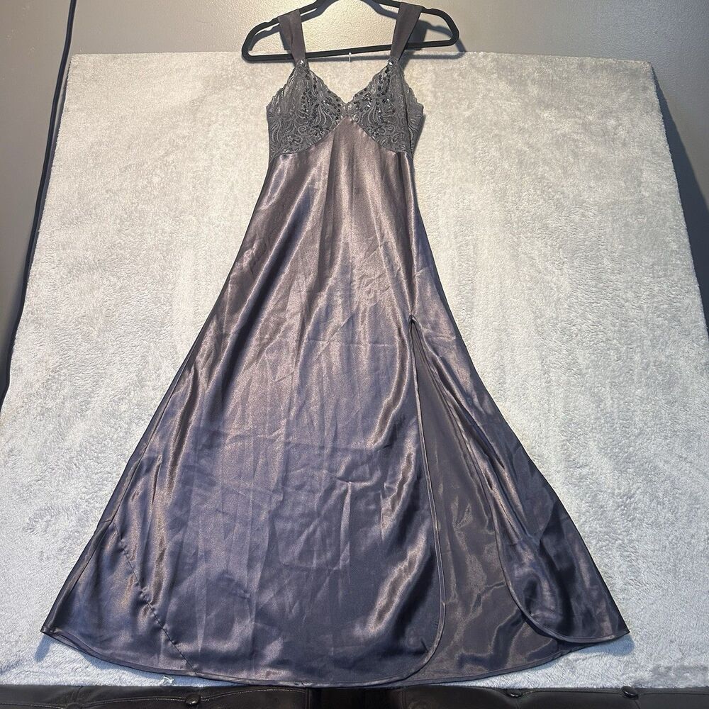 Vintage 80’s Victoria Secret Dress With Slit And Sequins Silver Size Petite
